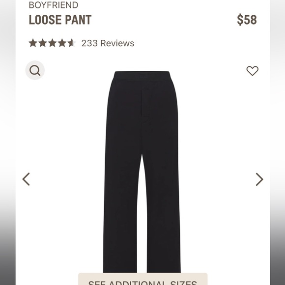 NEW Skims Black Boyfriend Loose Pant NWT - Picture 3 of 3